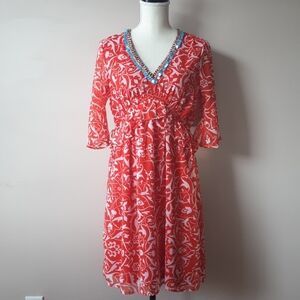 NWT Gaudi red printed dress 20” ptp